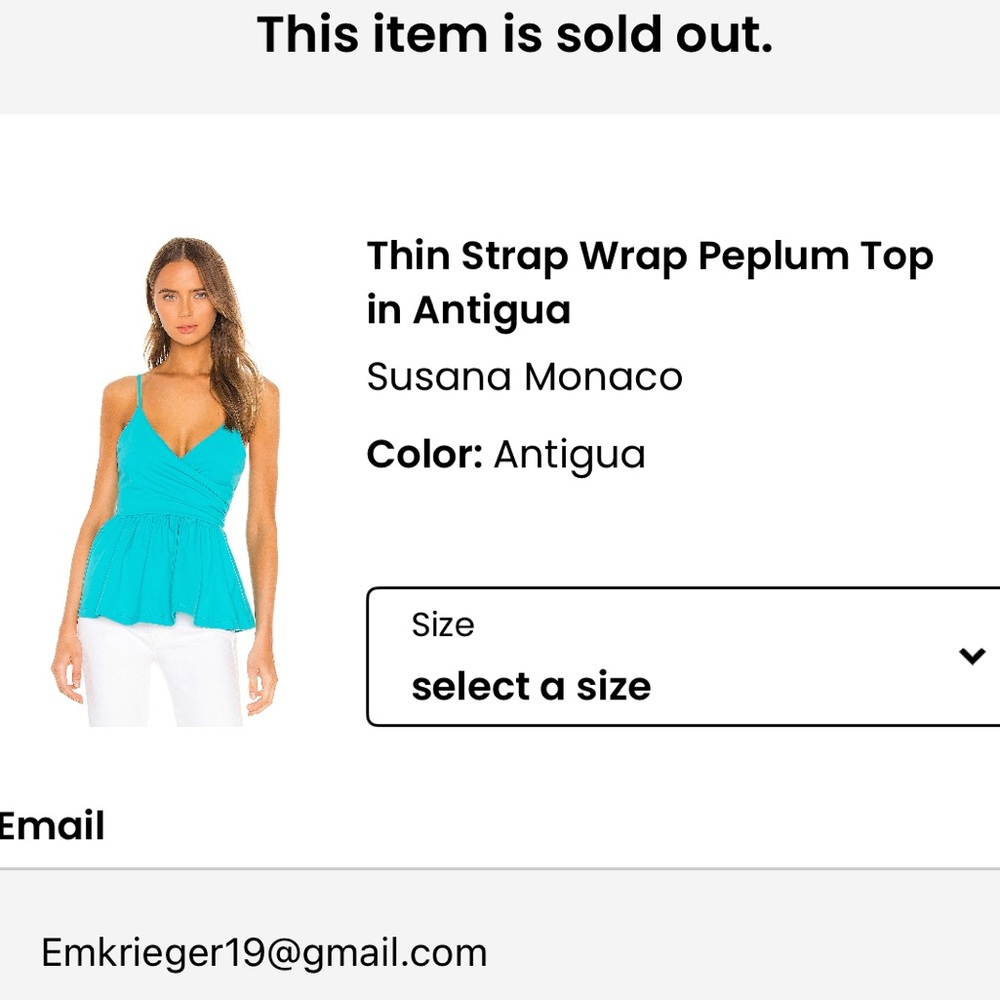 Susana Monaco Turquoise Peplum Top